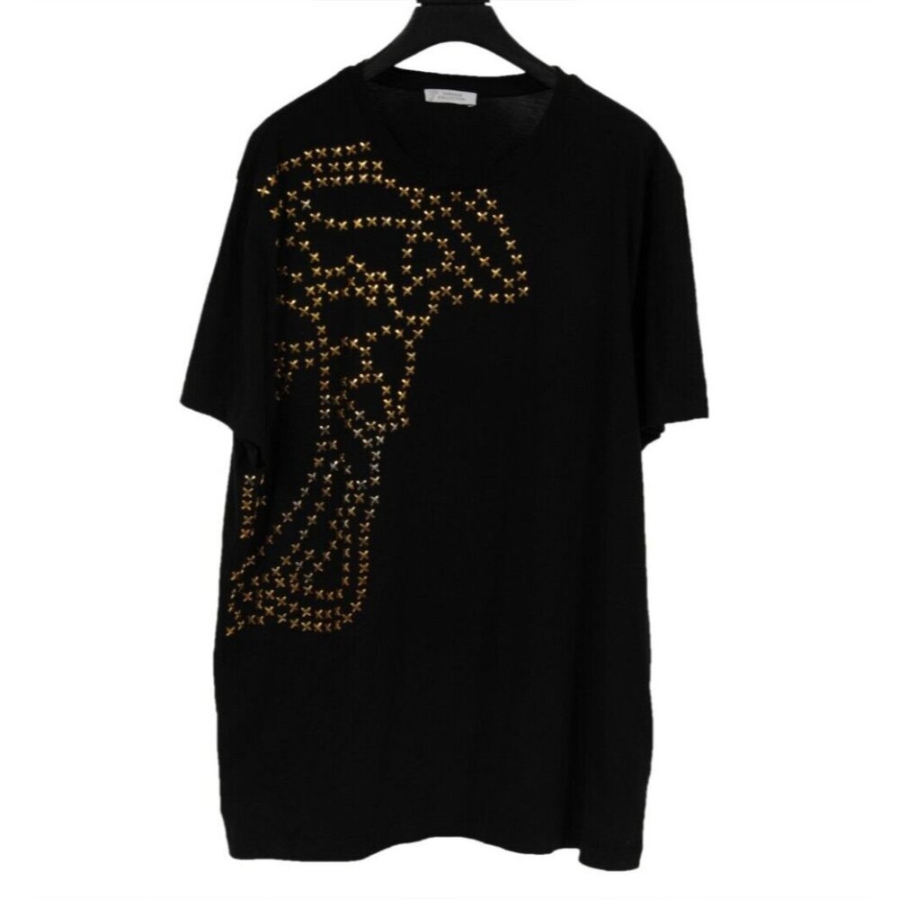 Versace Collection Mens Medusa Studded Logo T Shirt XXL Black Gold Short Sleeve